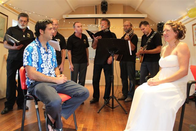 Littleham Howlers performing at Beth's wedding